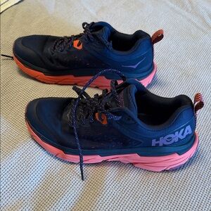 Hoka Navy and Coral Athletic Shoes